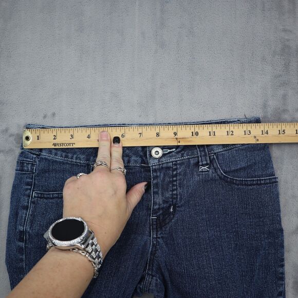 Hot Bottoms Pants Womens 5 Blue Mid Rise Straight Cut Flat Front Jeans - Picture 4 of 16